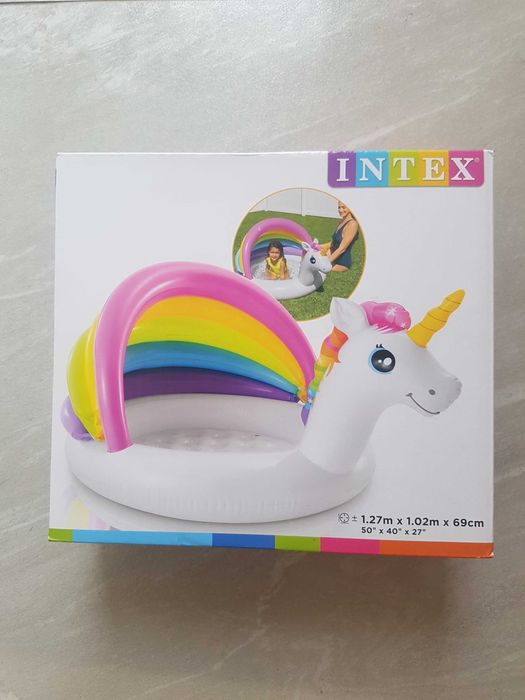 Детски басейн  със сенник еднорог INTEX