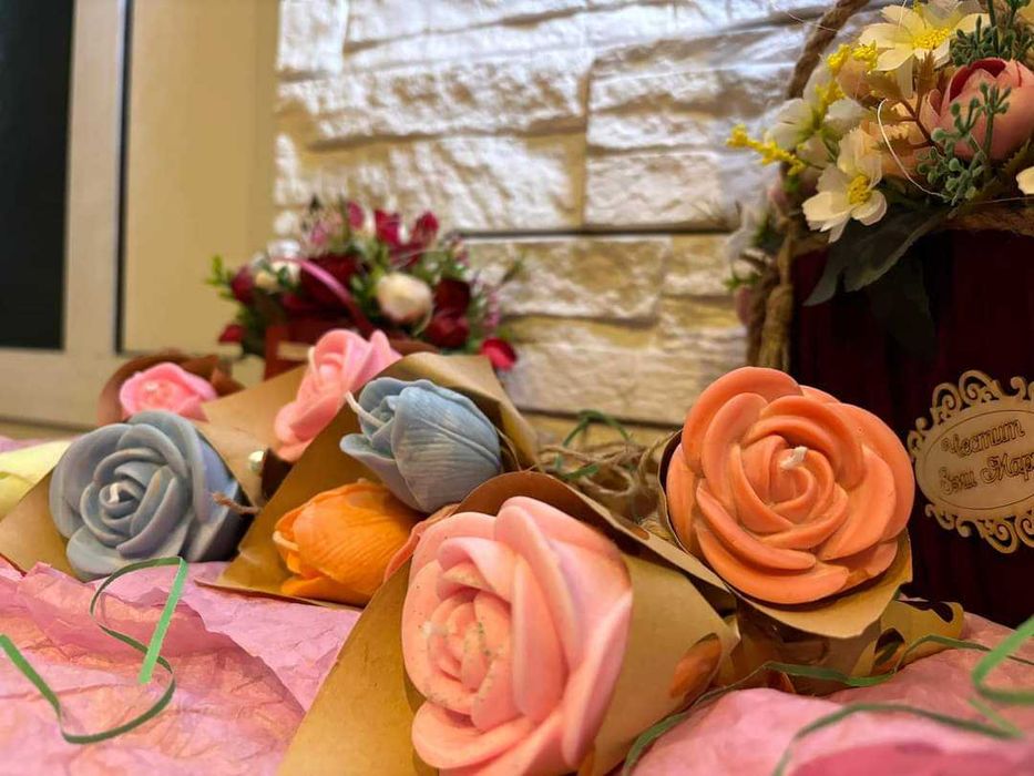 Цветя от соев восък