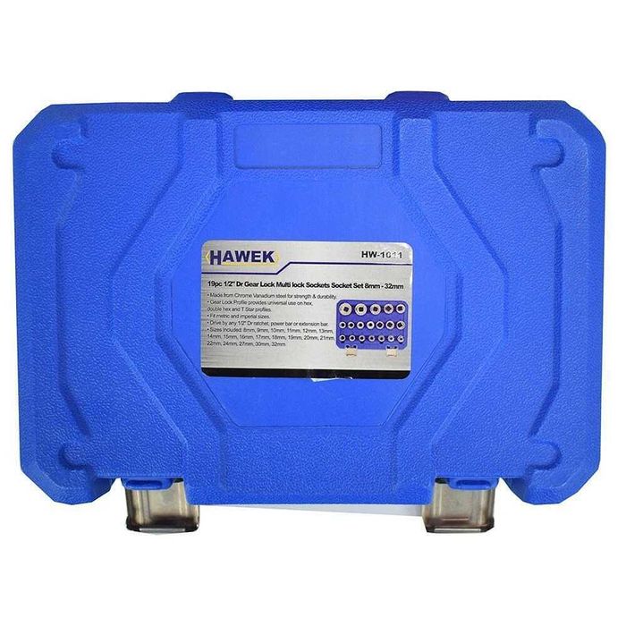 Комплект вложки 1/2 SPLINE 12-стенни 19 части HAWEK