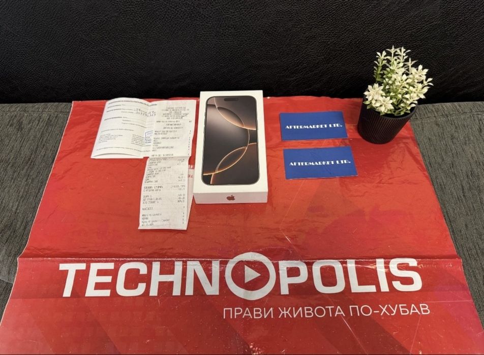 КАТО НОВ 128GB iPhone 16 Pro 5G Технополис Гаранция 2026г. Desert