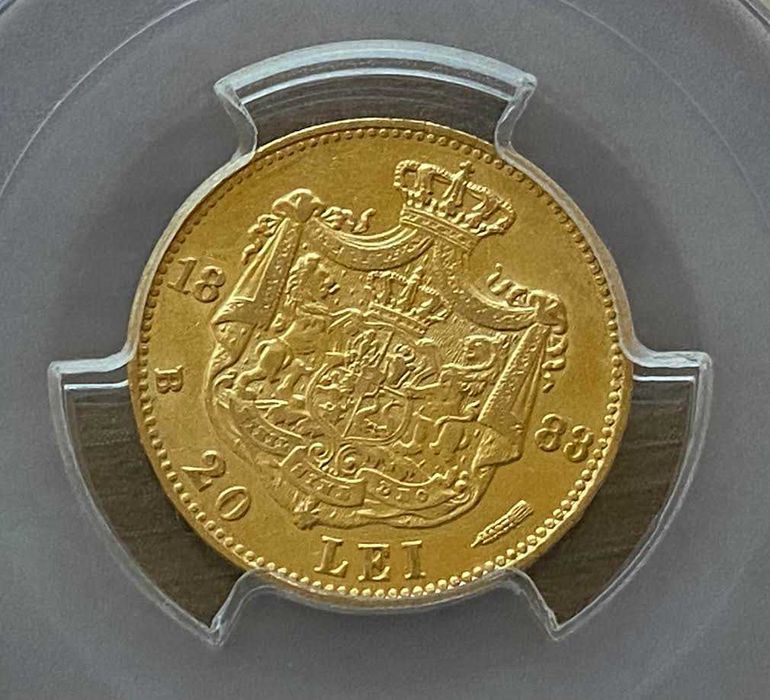 Lot doua monede AUR 20 lei 1883 si 20 lei 1890, Carol I, Romania