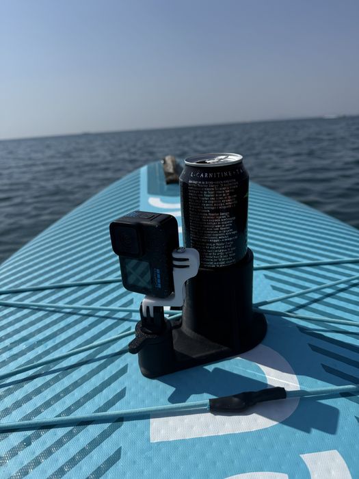 3D принтиран Cup Holder + стойка за GoPro за Paddle Board