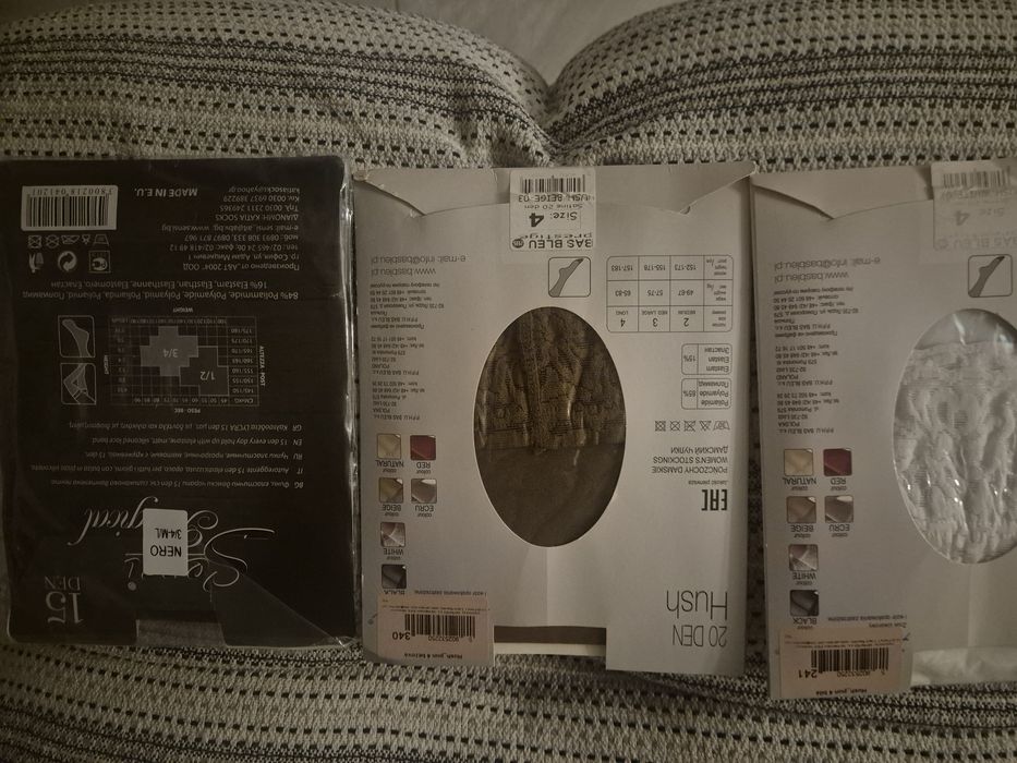 Лот от 3 чифта нови силиконови чорапи,с дантела  Sensi и Bas Bleu с ликра (размери M/L и L)