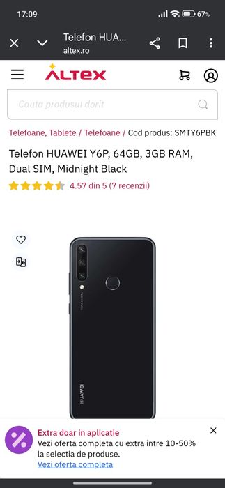 Vând Huawei y6p impecabil.