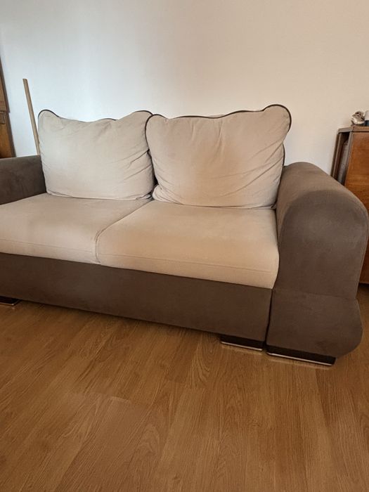 Canapea 2 locuri, fixa, cu lada de depozitare