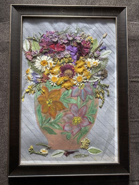 Картина , натур от естествени цветя