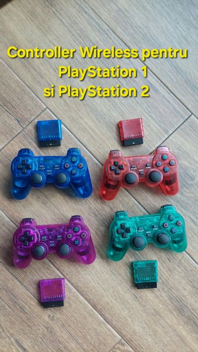 PlayStation 2 controller fără fir , wireless  , compatibile cu console de PlayStation 1 și PlayStation 2   .  Ps1  ps 2      ps 2   ps 1
