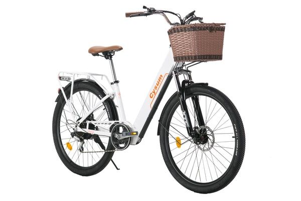Bicicletă electrică Cysum City 26" – baterie 36V 10Ah, anvelope 26x1.95", pentru naveta urbană