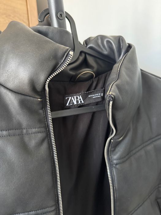 Размер М дамска грейка кожа черна състарен ефект