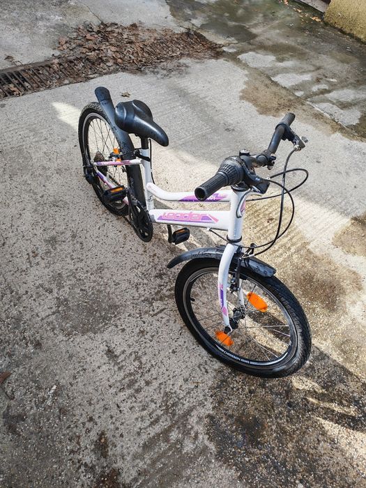 Детско колело Leader Happy 20" – бяло с лилаво, за момиче, в сравнител