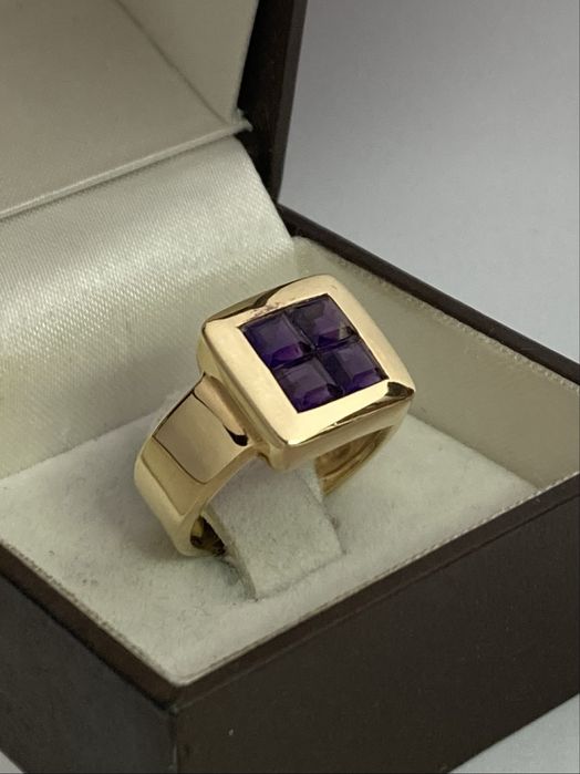 Inel aur 18kt.cu amethyste naturale