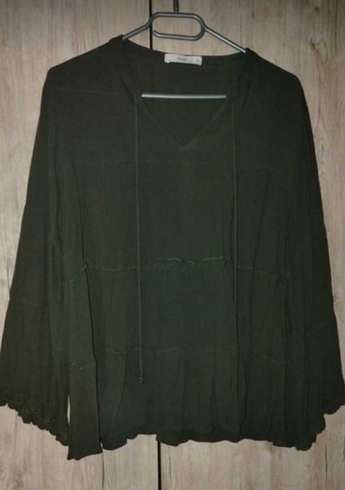Bluză ușoară din in verde