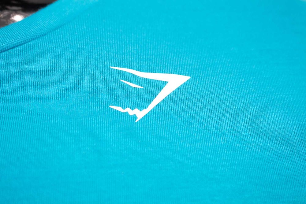 Gymshark мъжки блуза с дълъг ръкав синя за фитнес и спорт L