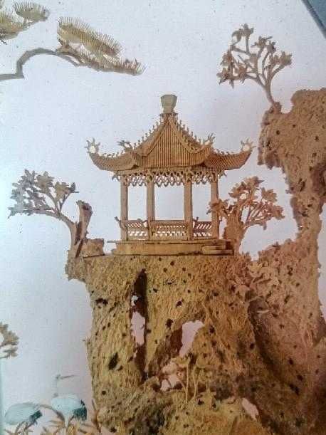 Винтидж азиатска декорация, корк