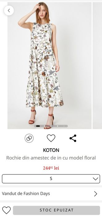 Rochie Koton din in si vâscoză, S