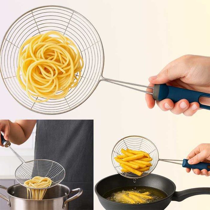 Решетъчна лъжица цедка от неръждаема стомана – за пържене и варене