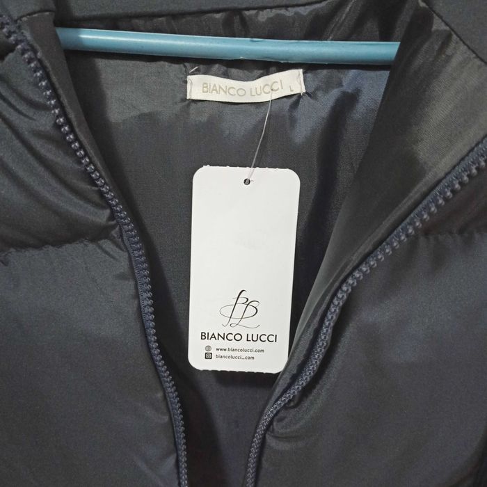 Geaca toamna/iarna femei cu gluga, marime L/40, albastru inchis, noua