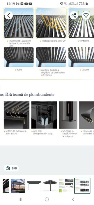 Pergola Bioclimatica Gri Antracit 3x3 x2.4m