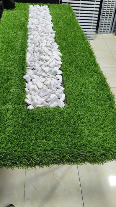 Брусчатка ва газон орасига бардюр орнига дренаж латок+копког