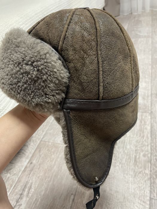 Шапка зимняя натуральная замша