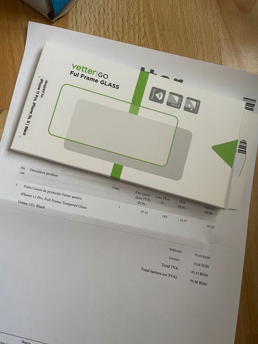 Folie protecție sticlă iPhone X, Xs, 11 Pro