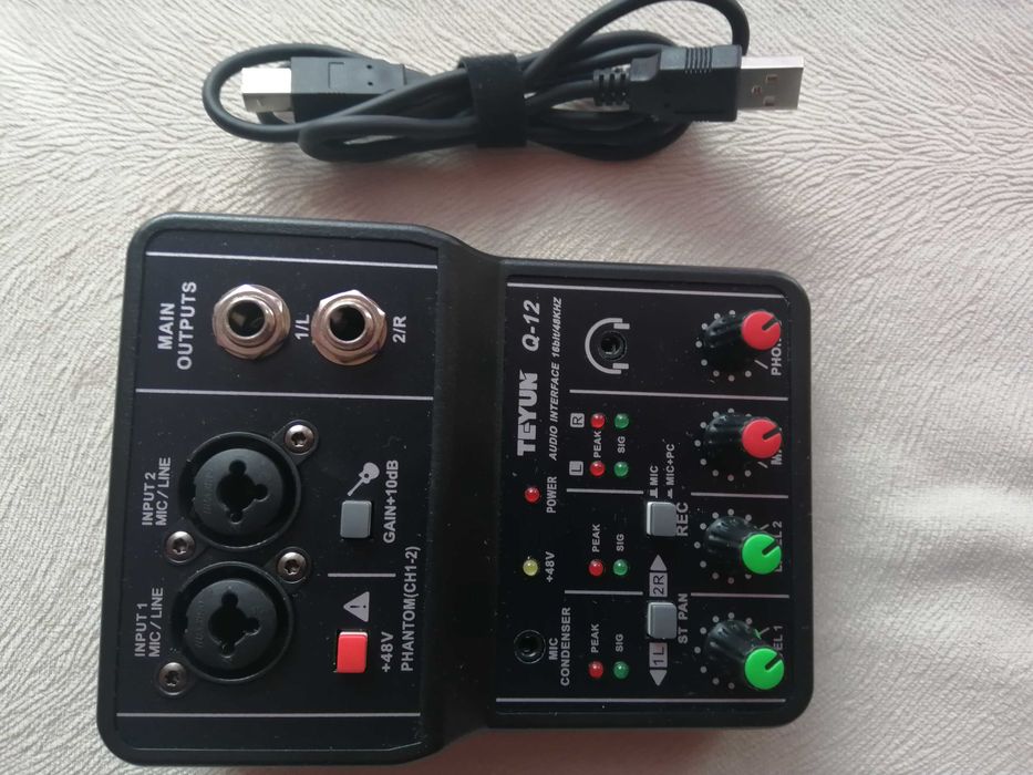 Външна звукова карта TEYUN 16-bit/ 48 KHz  за лаптоп, компютър, китара