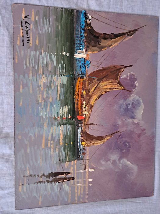 tablou pictura pe pfl 40/30 cm semnat