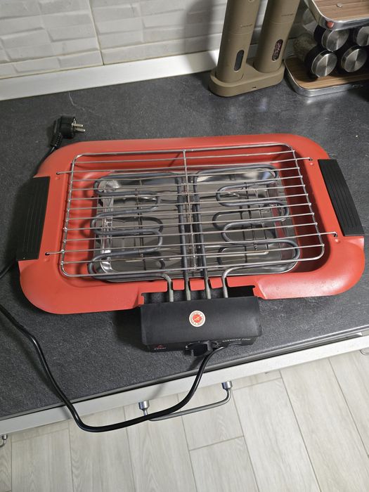 Grătar Electric BBQ 2000W – Dublu Tub, Portabil, Roșu