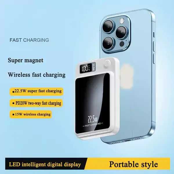 Power Bank 10000mAh 22.5W – магнитна външна батерия, 4 цвята