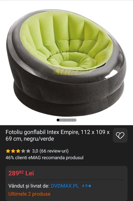 Fotoliu gonflabil gri