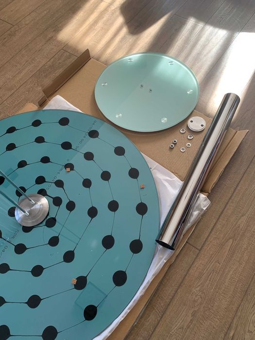 Огледална кръгла кухненска маса 100см.