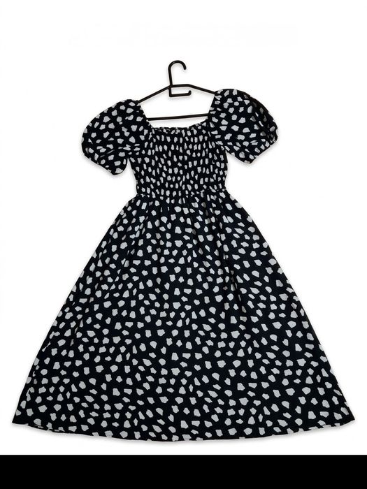 Летнее платье миди в горошек (размер M)