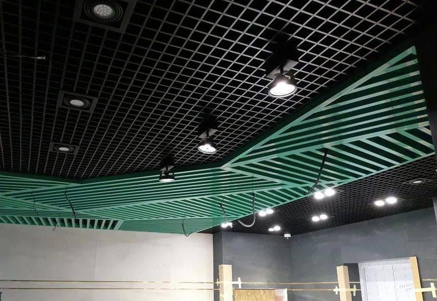 установка грильято, реечний потолки. осма потолок урнатиш. Самарканд