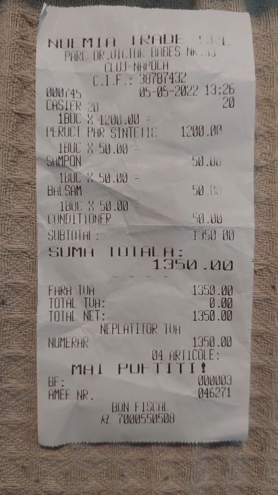 Vând perucă lux, roșcată