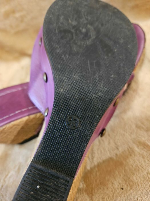 Saboti sandale mov piele 38