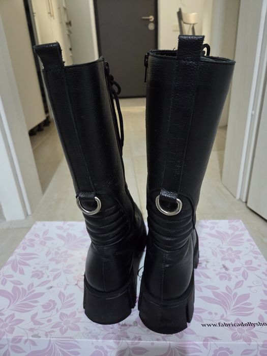 Cizme piele bizonata