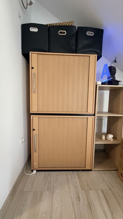 2 dulapuri depozitare/pantofi cu uși rulou – 80x74x43 cm