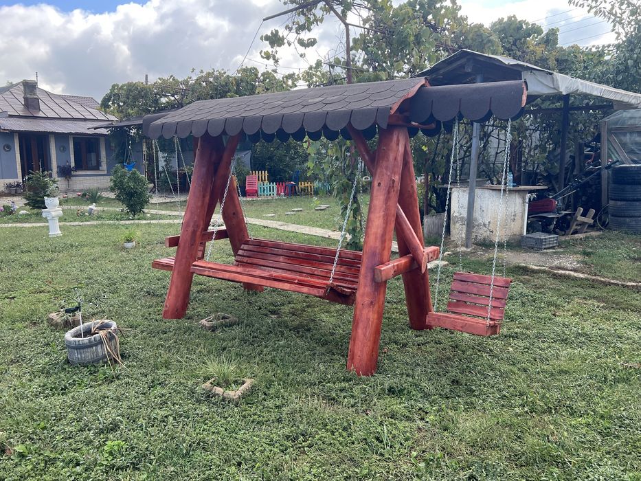 Leagan rustic din lemn masiv de brad