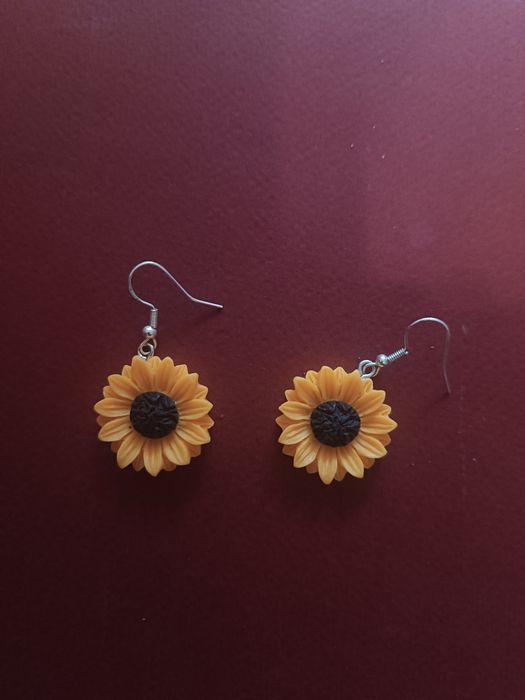 Обеци слънчоглед, детски, дамски обеци