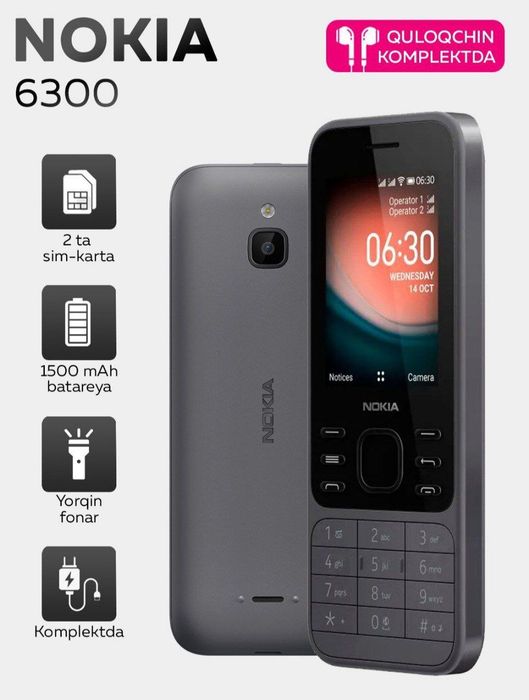 Nokia Yangi 3310, 6310, 6300, 2720, 2660, 150, barcha madelar bor