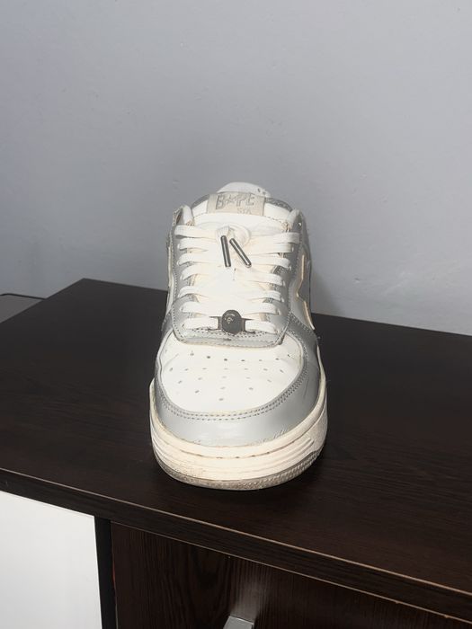 Vand Bape Sta Patent Leather White Grey (2023)