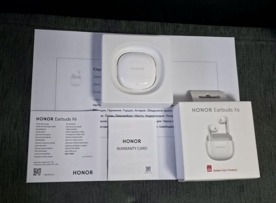 КАТО НОВИ Honor Earbuds X6 Гаранция до 2026г. White | Bluetooth