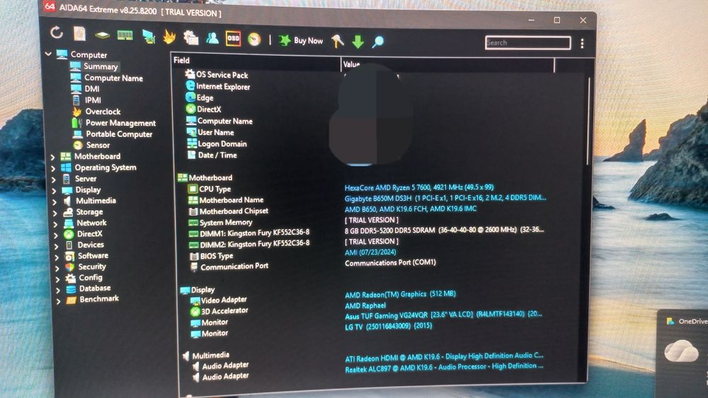 Calculator AMD  Ryzen 5 7600 + Monitor curbat ASUS TUF + stocare 10 TB