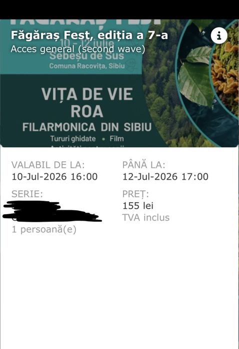 2 Bilete Făgăraș Fest 2026 – Acces General (10–12 iulie)