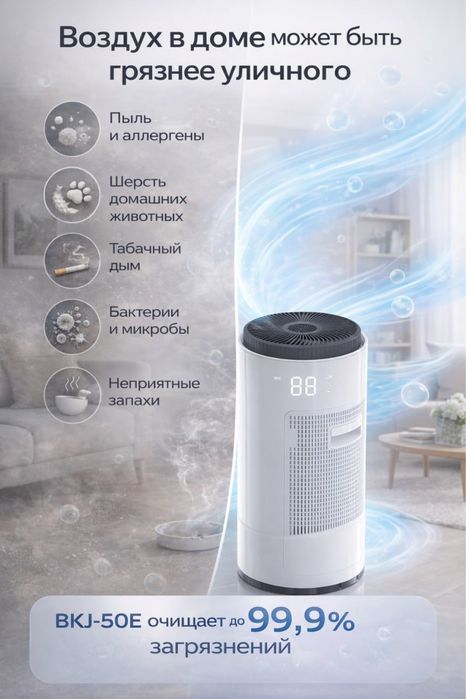 Очиститель воздуха SWISS AIR AeroTower - HEPA очиститель до 66 м/кв