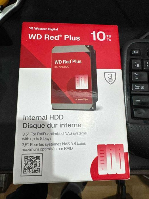 WD Red Plus 10tb NAS Internal Hard Drive HDD 7200 RPM! Новый!