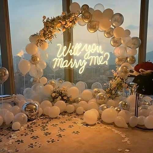 Нова Голяма LED неон табела Will You Marry Me за фотокът и предложение
