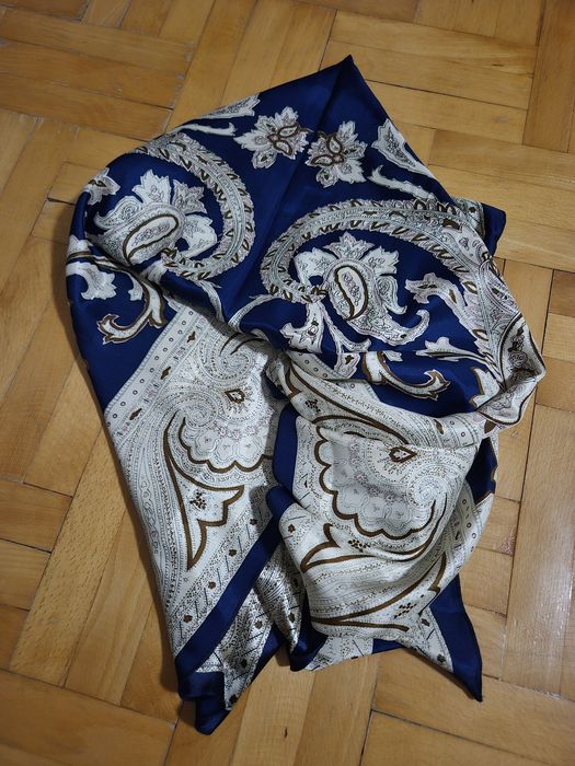 Eșarfă elegantă mătase naturală, Imprimeu Ecvestru, Ocazie, Femei