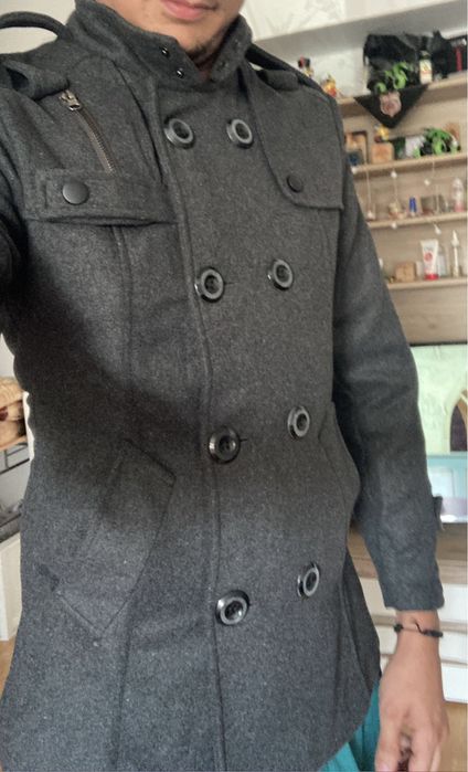 Palton barbati /copii, toamna - iarna , lână, marime XS(42)