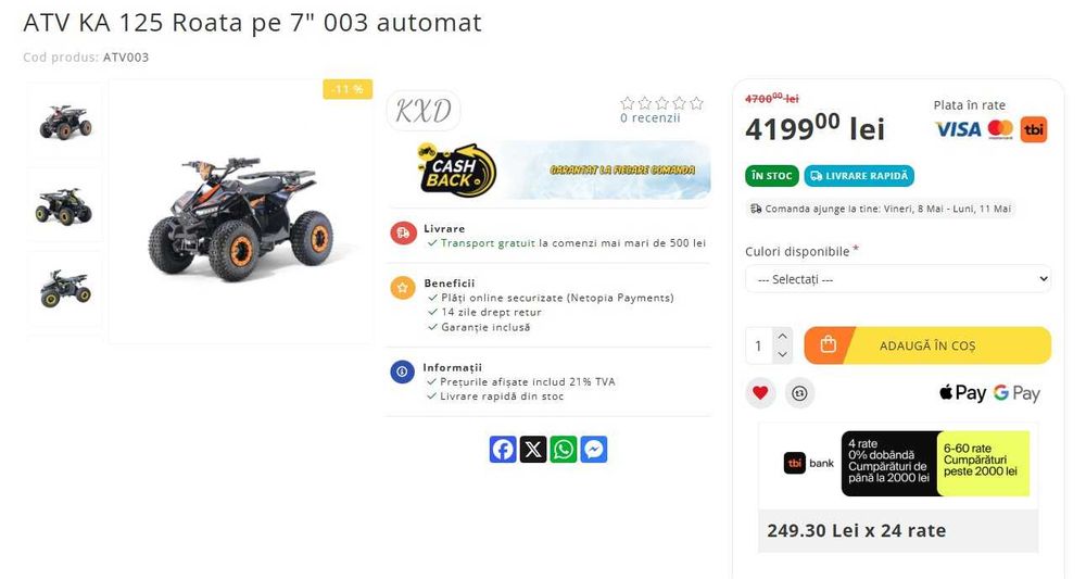 ATV copii 125 - KA 125